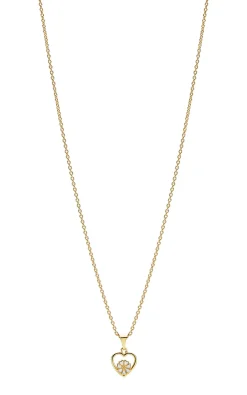 Lund Copenhagen - Marguerit hjerte vedhæng med kæde - 902249-m